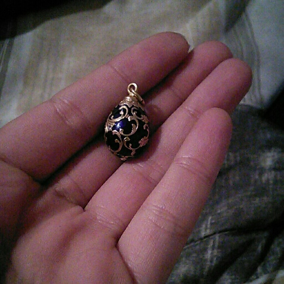 Faberge egg necklace charm