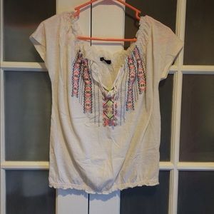 American Eagle Fashion Short Sleeved Peasant Top