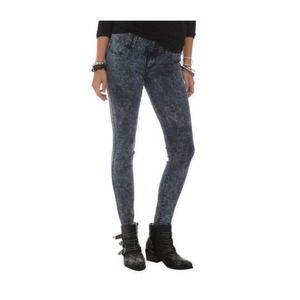 High rise acid wash skinny jeans