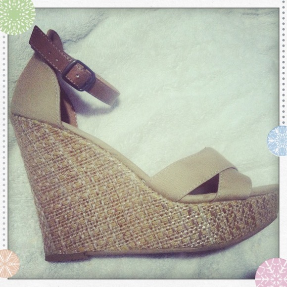 Beige wedges
