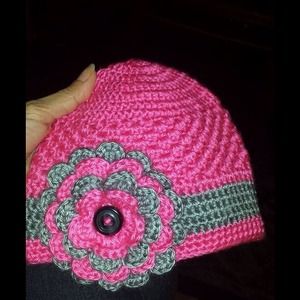 new pink & gray w/ flower