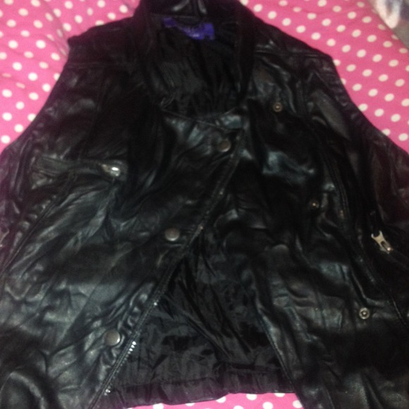 Fake leather vest