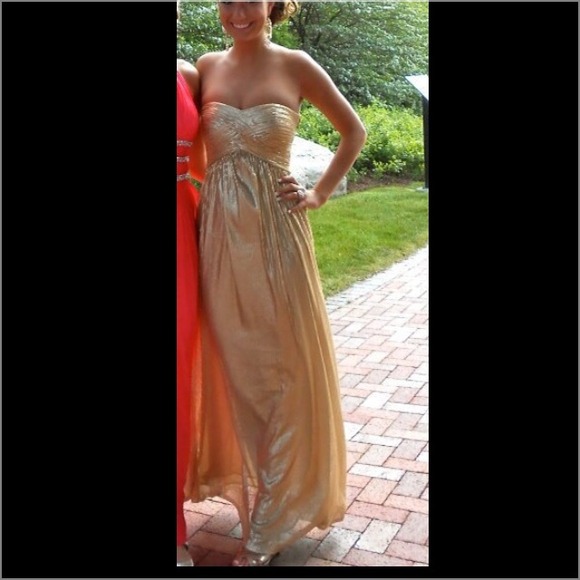 Gold La Femme Long Dress