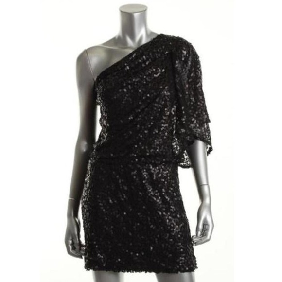 Jessica Simpson One Shoulder Sequin Dress 10