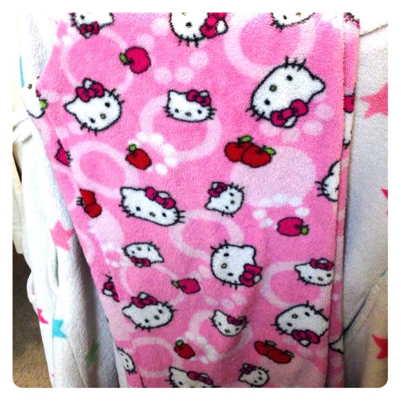 "Hello kitty" plush pajama bottoms. Juniors large.
