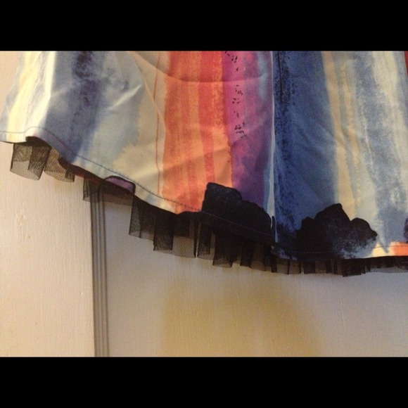 SOLD. NWT Watercolor Patterned Colorful Skirt - Picture 2 of 2