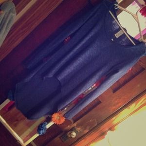 Blue high-low sweater