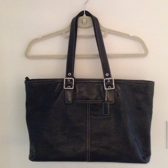 Large Authentic Leather Coach Bag