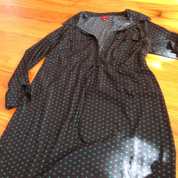 XXL Merona Long Sleeved Dress Blue Polka Dot Dress