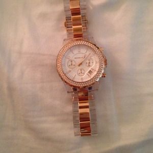 Micheal kors women's two tone crystal watch
