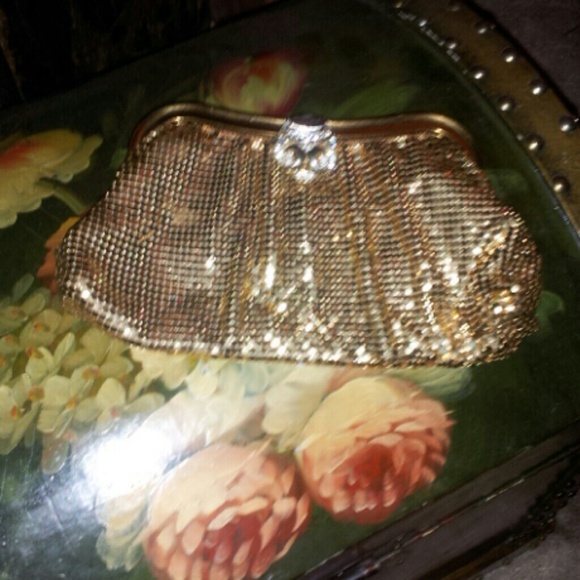 Vintage: Whiting & David Co gold mesh clutch - Picture 1 of 3