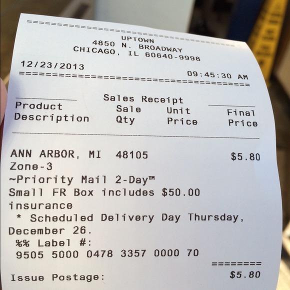Shipped by flare rate USPS