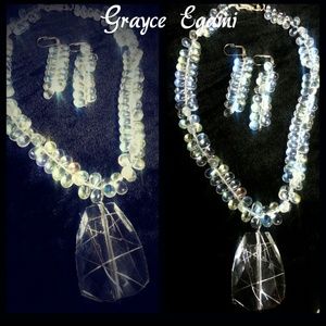 SOLD! Handcrafted Crystal Tear Drops w/Pendant