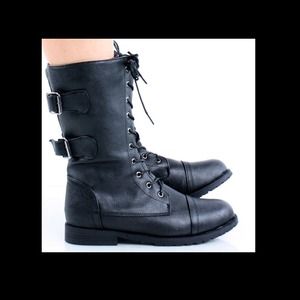 Combat lace up boots