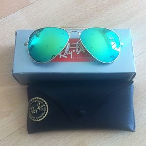 Ray ban aviator green mirror lenses 58mm rb3025