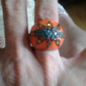 Orange jeweled ring