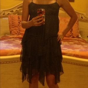 Free People Tiered dress with shiny gold dots