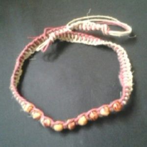 Maroon and hemp colored necklace