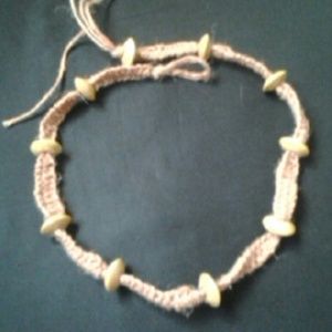 Brown hemp necklace w/ brown beads