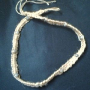 Brown hemp necklace w/ brown beads