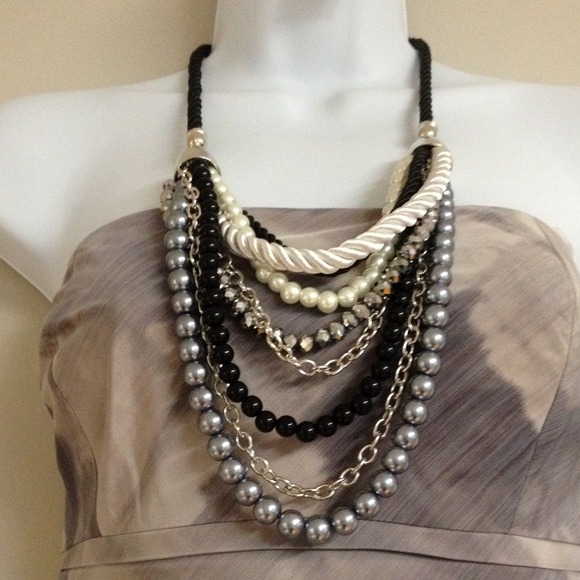 Jewelry - SALE⚡️Silver Statement Pearl Necklace Earring Set