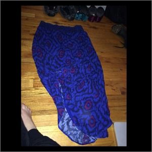 Blue patterned maxi skirt