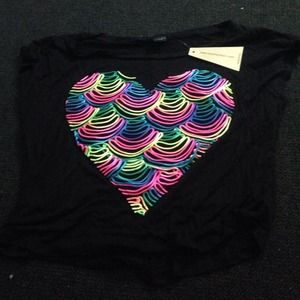 Black shirt w/ colorful heart