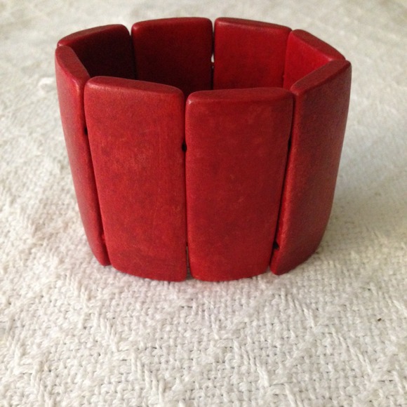SOLD****Red wooden bangle