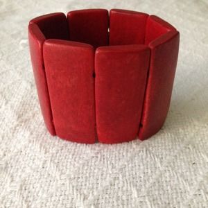 SOLD****Red wooden bangle