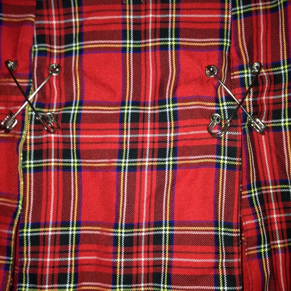 SOLD VTG Lip Service Punk Safety Pin Mini Skirt M - Picture 2 of 3