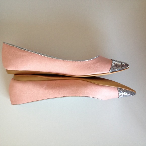 Shoes - Pink - Silver Sparkle Flats Shoes - Pink - Silver Sparkle Flats