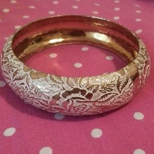 Floral bangle bracelet