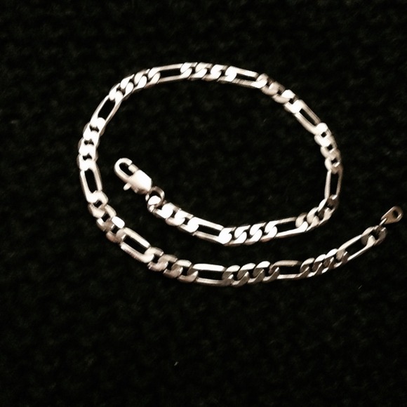 10in rhodium plated figaro anklet NWOT