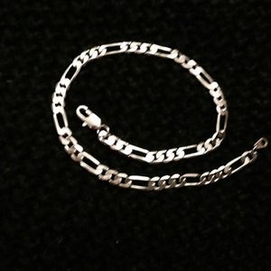 10in rhodium plated figaro anklet NWOT