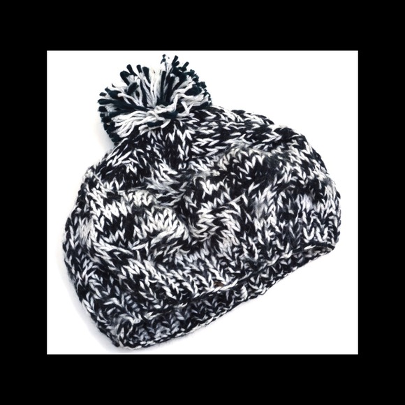 Black and white beanie