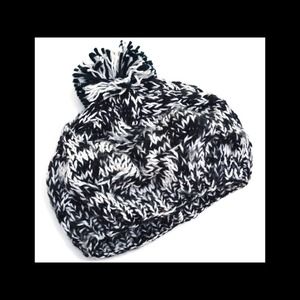 Black and white beanie