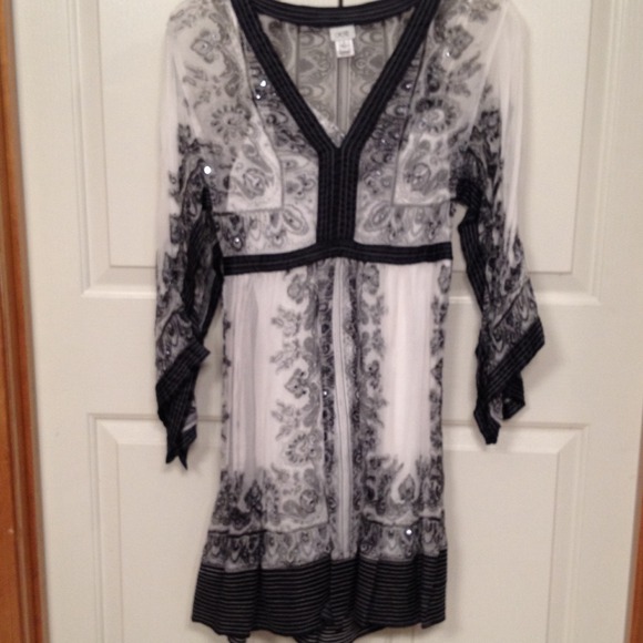 Paisley and sequin scarf dress