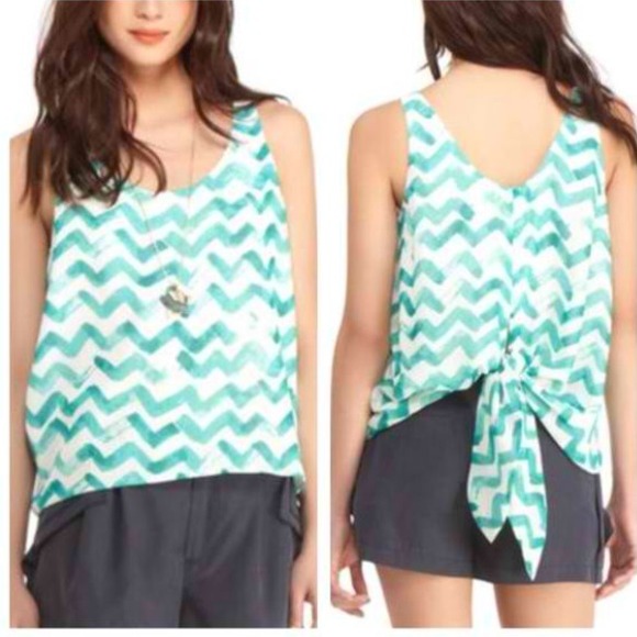 NEW Rachel Roy Chevron Knotted Back Tank - Picture 3 of 3