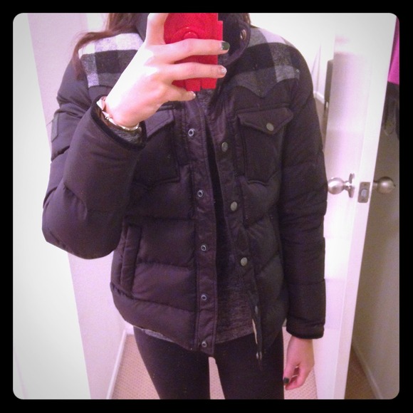 penfield Jackets & Blazers - Penfield down jacket black and white/black plaid