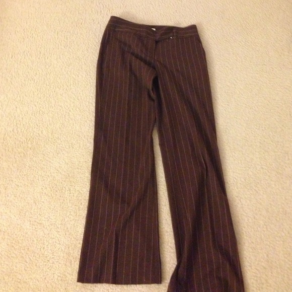Matty M brown pin strip work pants