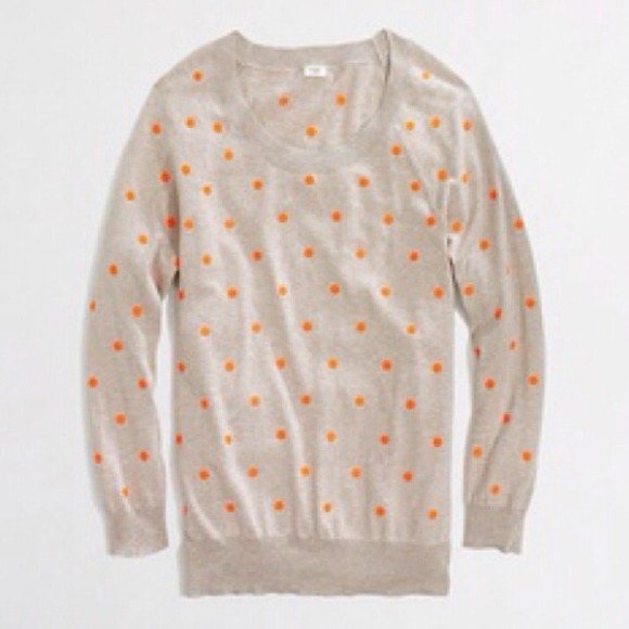 J Crew Cotton Crew Neck Polka Dot pullover Tippi