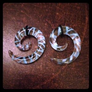 Clear Spiral Earrings