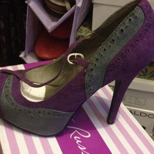 Purple and grey heels
