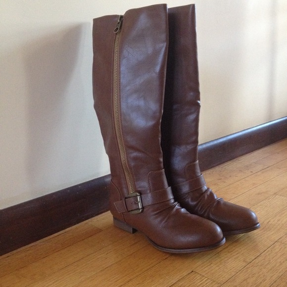 Brown riding boots