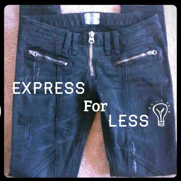 Rerock for express black zip jean