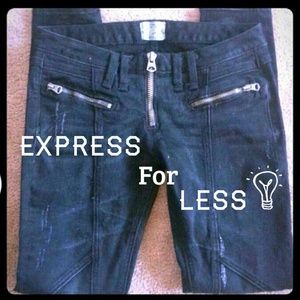 Rerock for express black zip jean