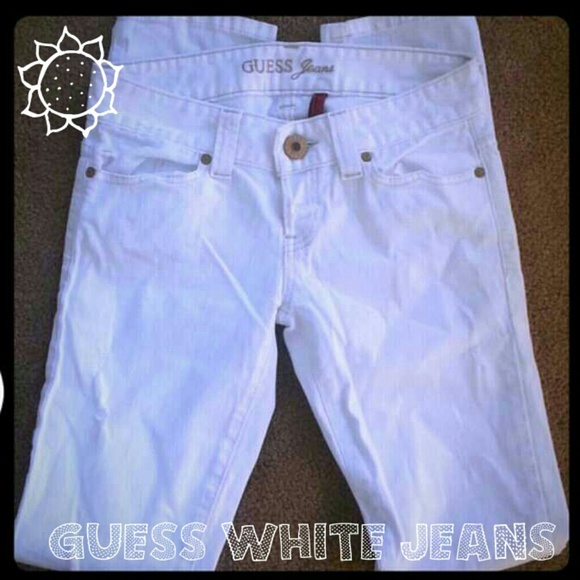 White Guess Daredevil skinny jeans