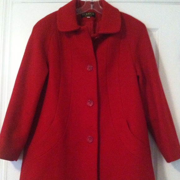 Red wool coat
