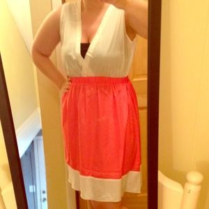 Sold Allegra K Coral & White Dress.