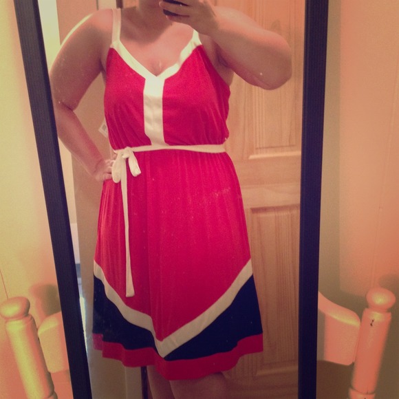 Sold Madison Red Black & White Dress